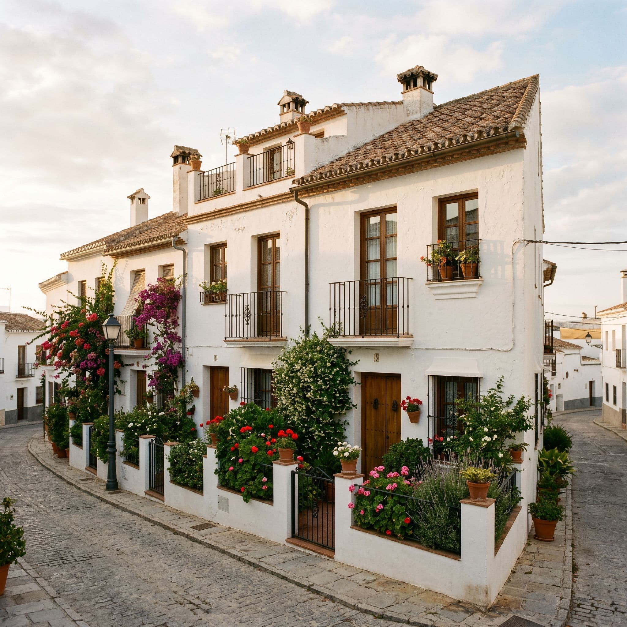 Casa adosada española de 100 a 130 metros cuadrados con dos plantas.